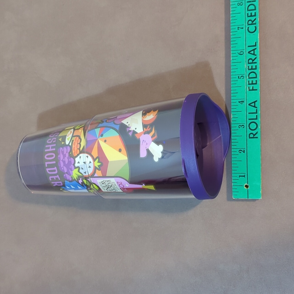 Disney 2021 Epcot Food & Wine Festival Figment Tervis Tumbler With Lid - Picture 10 of 10